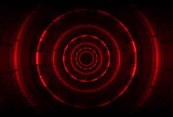 Hi-tech computer digital technology concept, dark red color background. Vector illustration eps 10.