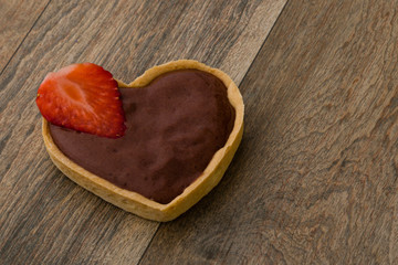 heart shape chocolate tart