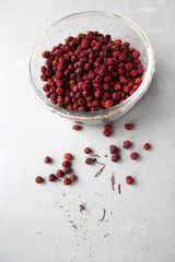 Red hawthorn berries 