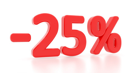 Discount 25 percent. 3d. 25%