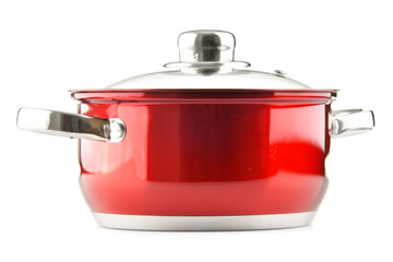 Steel pot isolated on white background