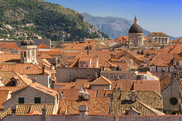 Old Town Dubrovnik with mountains in background © ewelinaf