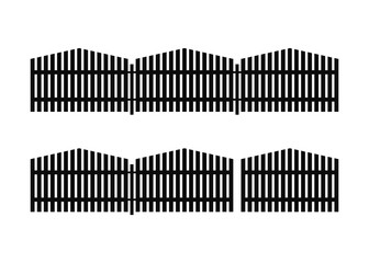 Fence vector silhouette set