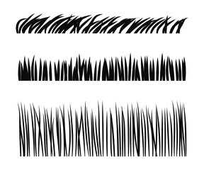 Grass lawn vector silhouette set