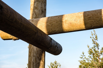 details of wooden watch tower