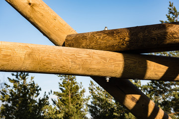 details of wooden watch tower