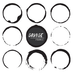 Set of round grunge vector shapes