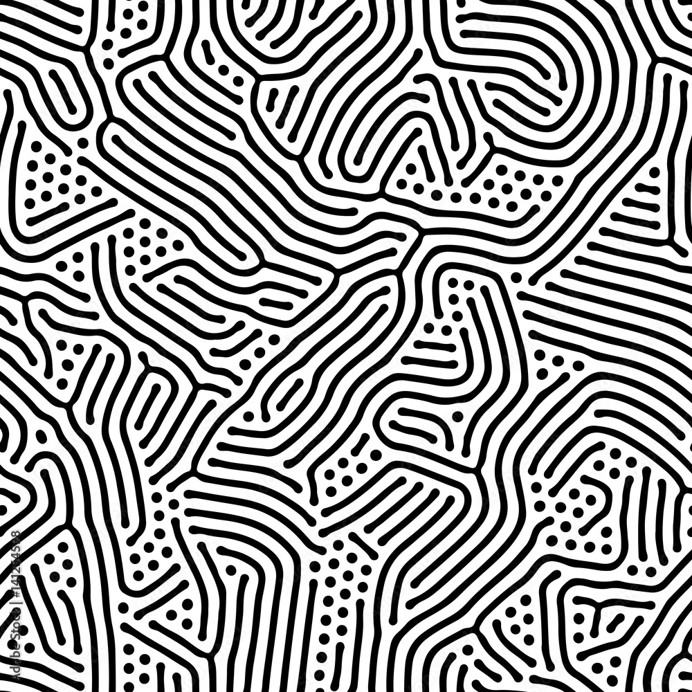 Poster Abstract background of vector organic irregular lines maze pattern