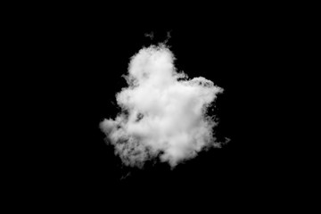 White cloud on black background
