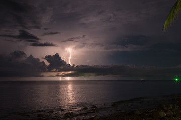 bright lightning on the beach