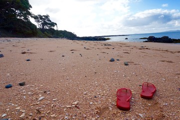Sandals in the beach