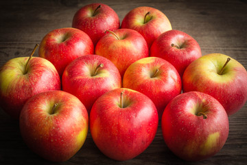 Fototapeta na wymiar Juicy apples on a dark background.