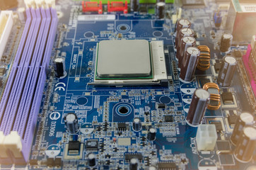 circuit board with electronic components.