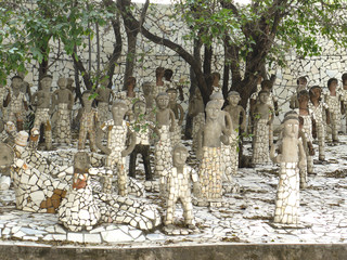 Ceramic tiles sculpture, Nek Chand Sculpture Park, Chandigarh, India.