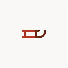 sled icon flat design