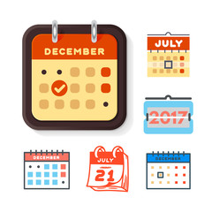 Vector calendar web icons office organizer business graphic paper plan appointment and pictogram reminder element for event meeting or deadline illustration.