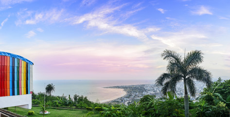 Panoramic View of Kailasagiri Hill overlooking Vizag City and the Beach