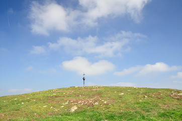 Fototapeta premium Mountain top with blue sky