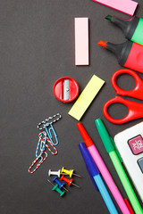 School and office on dark background