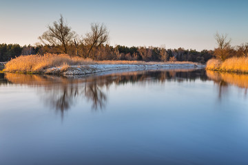 Spring at Warta river in Warta Landscape Park, Poland.