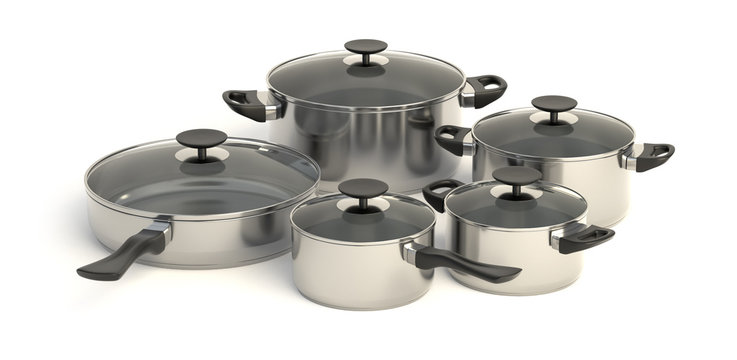 Stainless steel pots and pans
