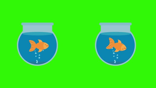 Cartoon Fish Tanks with Dead Fish and Live Fish