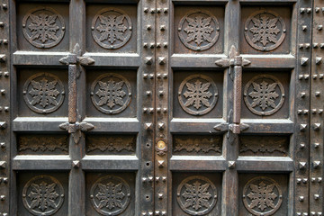 Iron texture. Old rusty door.