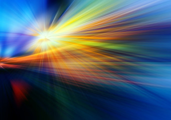 Abstract background in blue, green, yellow and orange colors