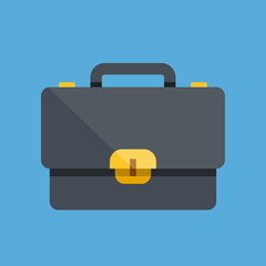 Vector briefcase icon. Flat icon. Flat design vector illustration