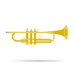 Obraz na płótnie Canvas Isolated flat trumpet icon