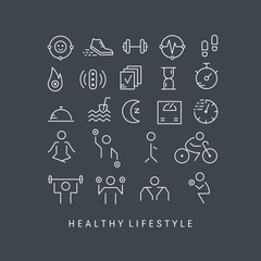 Fitness icons set