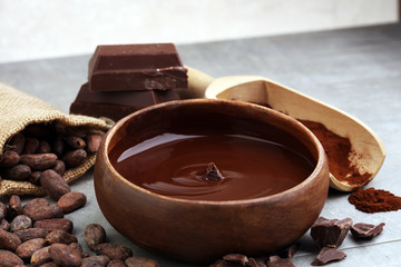 Melting chocolate / melted chocolate/ chocolate swirl/ stack/ chips and powder