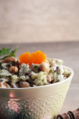 salad of pineapple tangerine peanut corn crab meat mayonnaise Ch