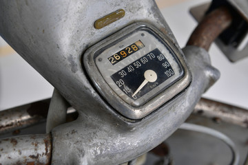 Retro speedometer on oldtimer motorcycle