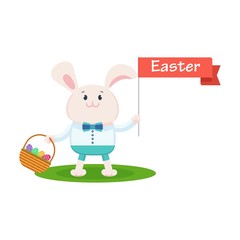 easter bunny with flag