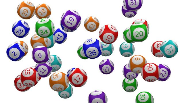 Lotto. Kit 2 in 1. Lotto ball turn around. + Ball numbers 1 - 42 full frame. Loopable. Luma matte. 3D rendering.