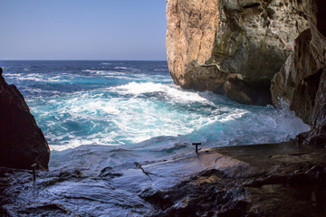 Beautiful interior of sea Neptun Cave - Sardinia, Italy © robertdering