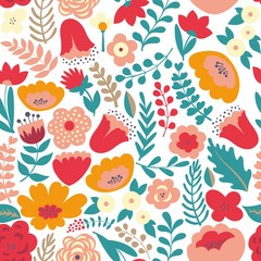 Colorful floral pattern. Seamless pattern