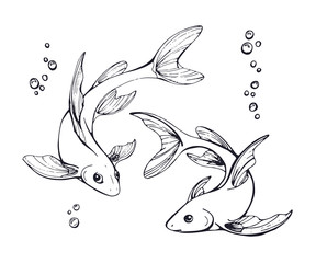 Naklejka premium Stylized fishes.