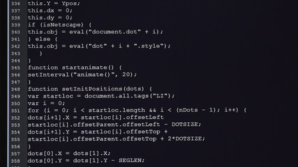 Computer class. On the monitor initial codes are entered. The source code the text of the computer...