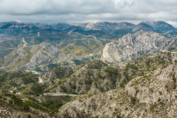Obraz premium Sierra de Tejeda, Almijara y Alhama Mountains near Nerja, Spain.