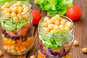 Chickpea salad with fresh vegetable