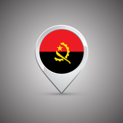 round location pin with flag of angola
