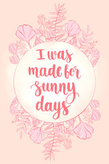 Handwritten vintage lettering spring quote.