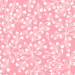 Seamless floral pattern in doodle style.