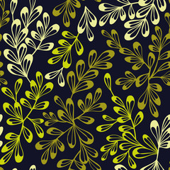 Seamless floral pattern in doodle style.