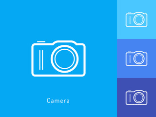 Camera icon vector. Camera symbol for your web site design, logo, app. One of a set of linear electronics icons.