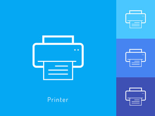 Printer icon vector. Printer symbol for your web site design, logo, app. One of a set of linear electronics icons.