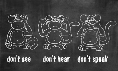 The three wise monkeys don't see don't hear don't speak