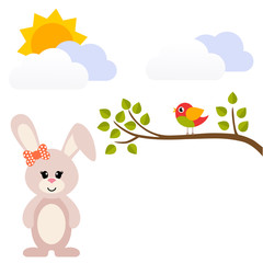 cartoon spring bunny girl